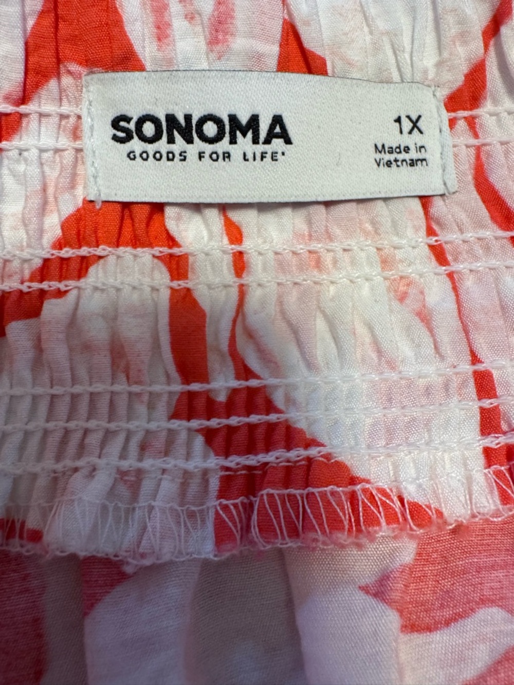 Sonoma Coral and White Floral Midi Skirt - Picture 5 of 5
